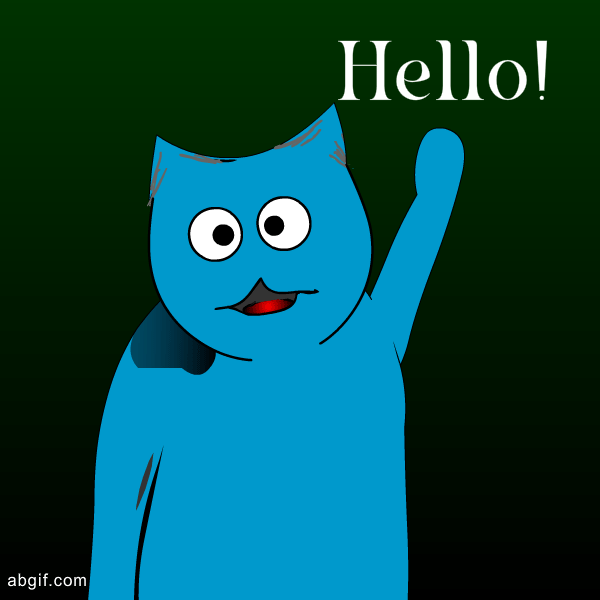 cat waving hello